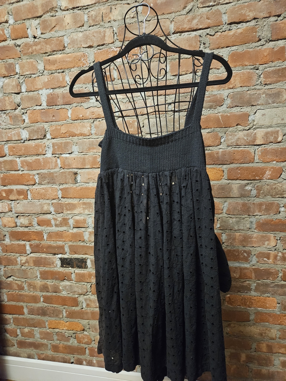 TACH Black Eyelet Mini Dress